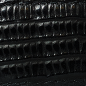 Black Lizard Patterned Leather Strap