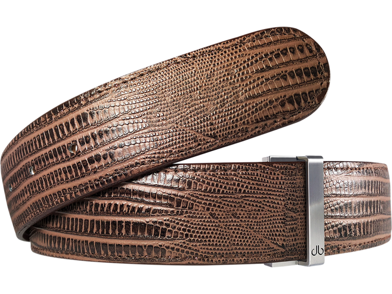 Brown Lizard Patterned Leather Strap