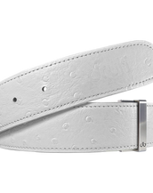 White Ostrich Texture Leather Strap