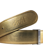 Gold Plain Textured Leather Strap