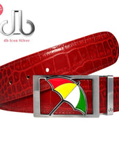 Arnold Palmer Umbrella Buckle with Red Crocodile Patterned Leather Belt