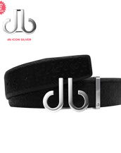 Black Handmade Italian Leather with Silver Icon Classic Buckle