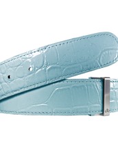 Aqua Crocodile Patterned Leather Strap