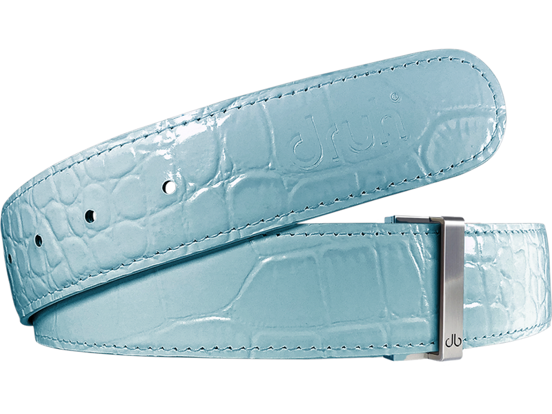 Aqua Crocodile Patterned Leather Strap