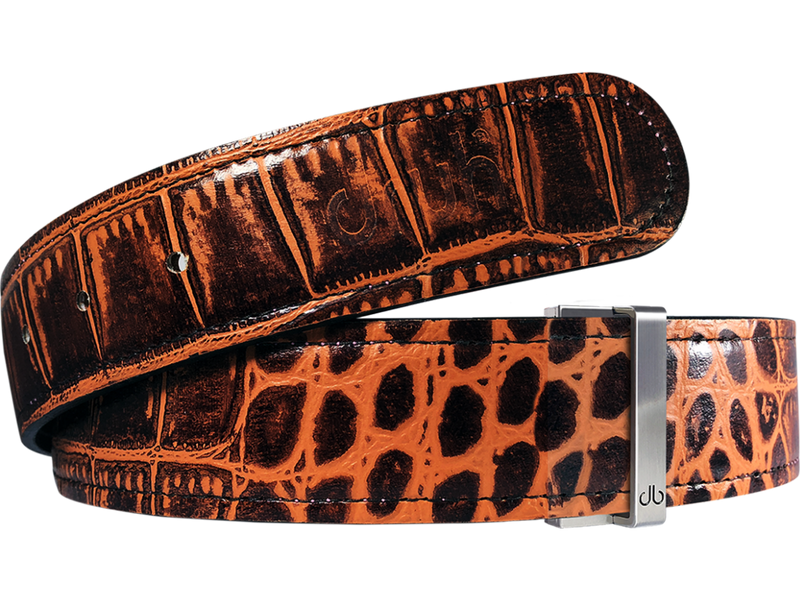 Brown Crocodile Texture Leather Strap