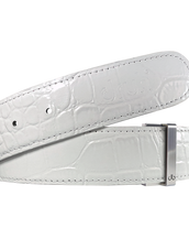 White Crocodile Texture Leather Strap