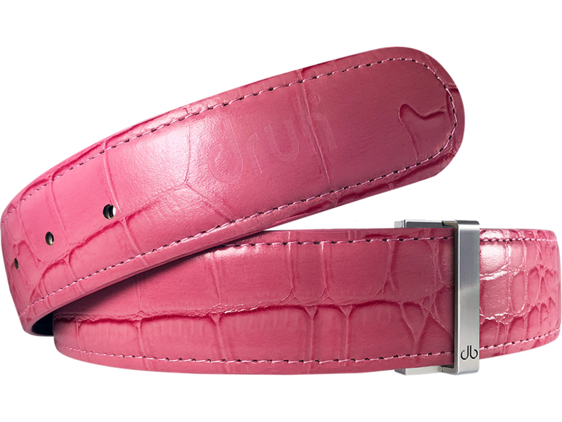 Pink Crocodile Texture Leather Strap