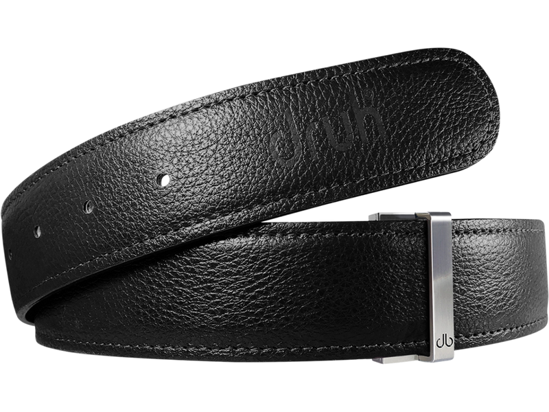 Black Full Grain Patterned Leather Strap