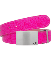 Fuchsia Stingray Leather Belt with Silver Block Classic Buckle