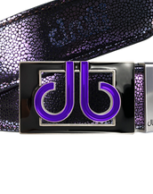 Purple Stingray Leather Belt with Black & Purple db Colour Thru Buckle