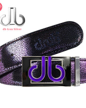Purple Stingray Leather Belt with Black & Purple db Colour Thru Buckle
