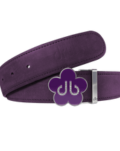 Purple Plain Leather Belt with Purple Flower Buckle