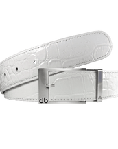 White Crocodile Leather Belt with Classic Silver Prong