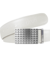 White Full Grain Leather Belt with DB Repeat Buckle
