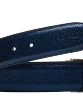 Blue Handmade Italian Leather DB Icon Strap