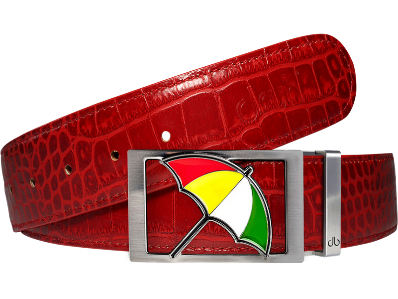 Arnold Palmer Umbrella Buckle with Red Crocodile Patterned Leather Belt